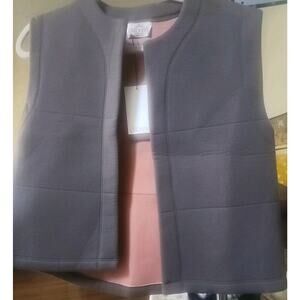 Lime and Vine Gray Vest Small NWT Open Front A128 Excellent New Cotton